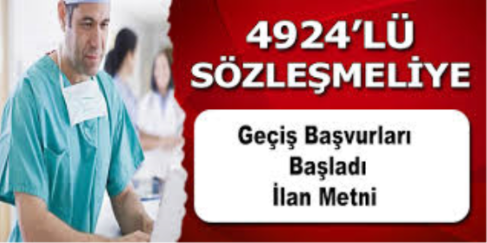 2019 Yılı 4924 Sayılı Kanuna tabi Sözleşmeli Sağlık Personeli Yerleştirme İlanı