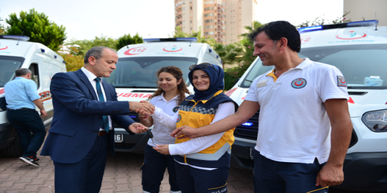 Sağlık Bakanlığı Tarafından İlimize Gönderilen Yeni Ambulanslar Düzenlenen Törenle İstasyonlara Dağıtıldı
