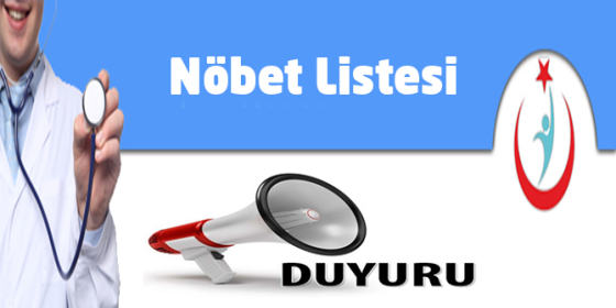 2015 Yılı Nisan Ayı Aile Hekimliği Nöbet Listesi